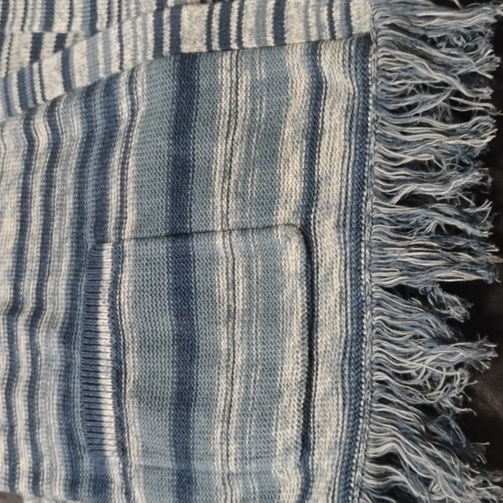 Lauren Ralph Lauren Striped Belted Linen-Cotton Knit Cardigan Blue White XL NWT - Picture 6 of 12